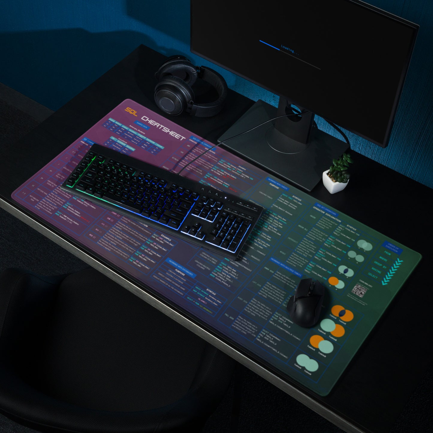 DataCeps Original SQL Gaming Style Desk Mat